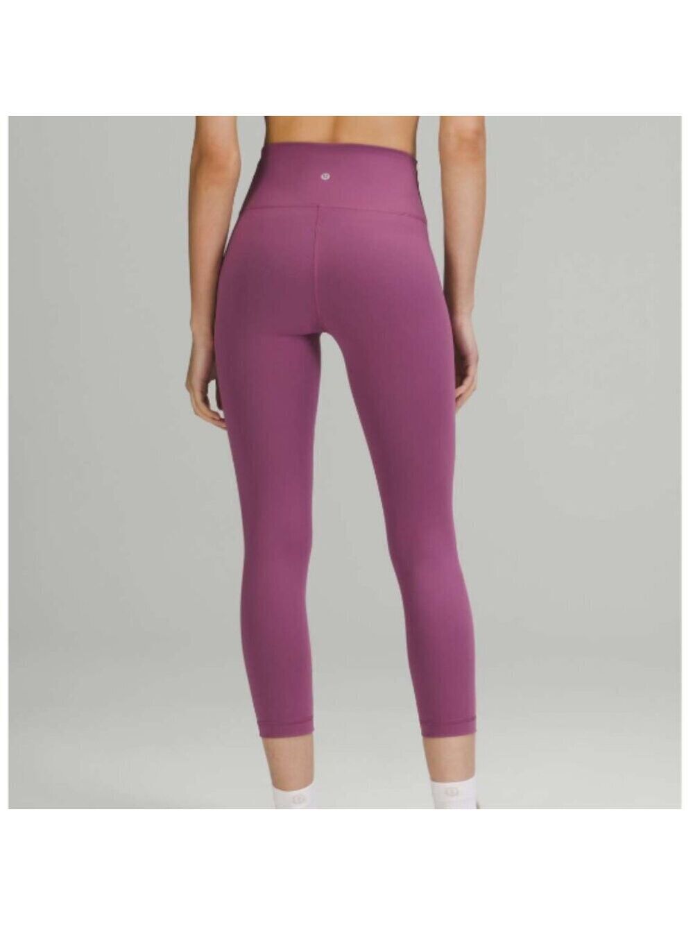 Lululemon Wunder Train High-Rise Crop 23" Size 4 Vintage Plum Double Lined EUC